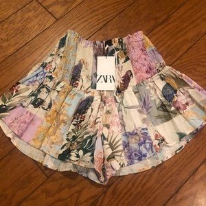 Zara printed shorts with tie, NWT